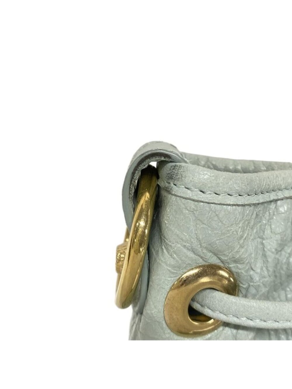 Balenciaga Handbag Giant Mini Pom Light Blue Leather - Picture 13 of 15